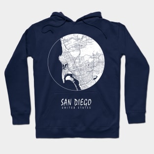 San Diego, California, USA City Map - Full Moon Hoodie